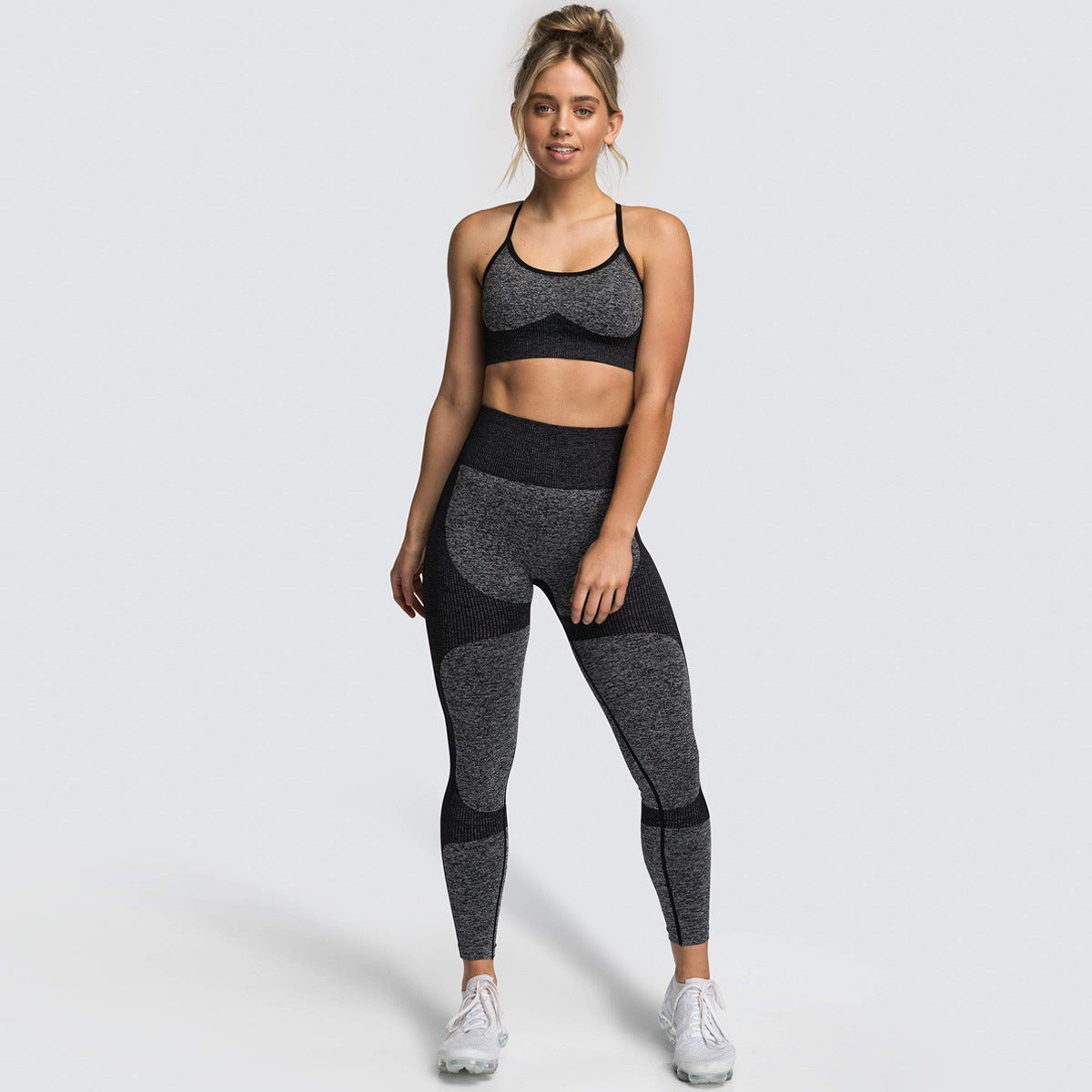 Women's Seamless Yoga Tank Top and Sports Bra Set