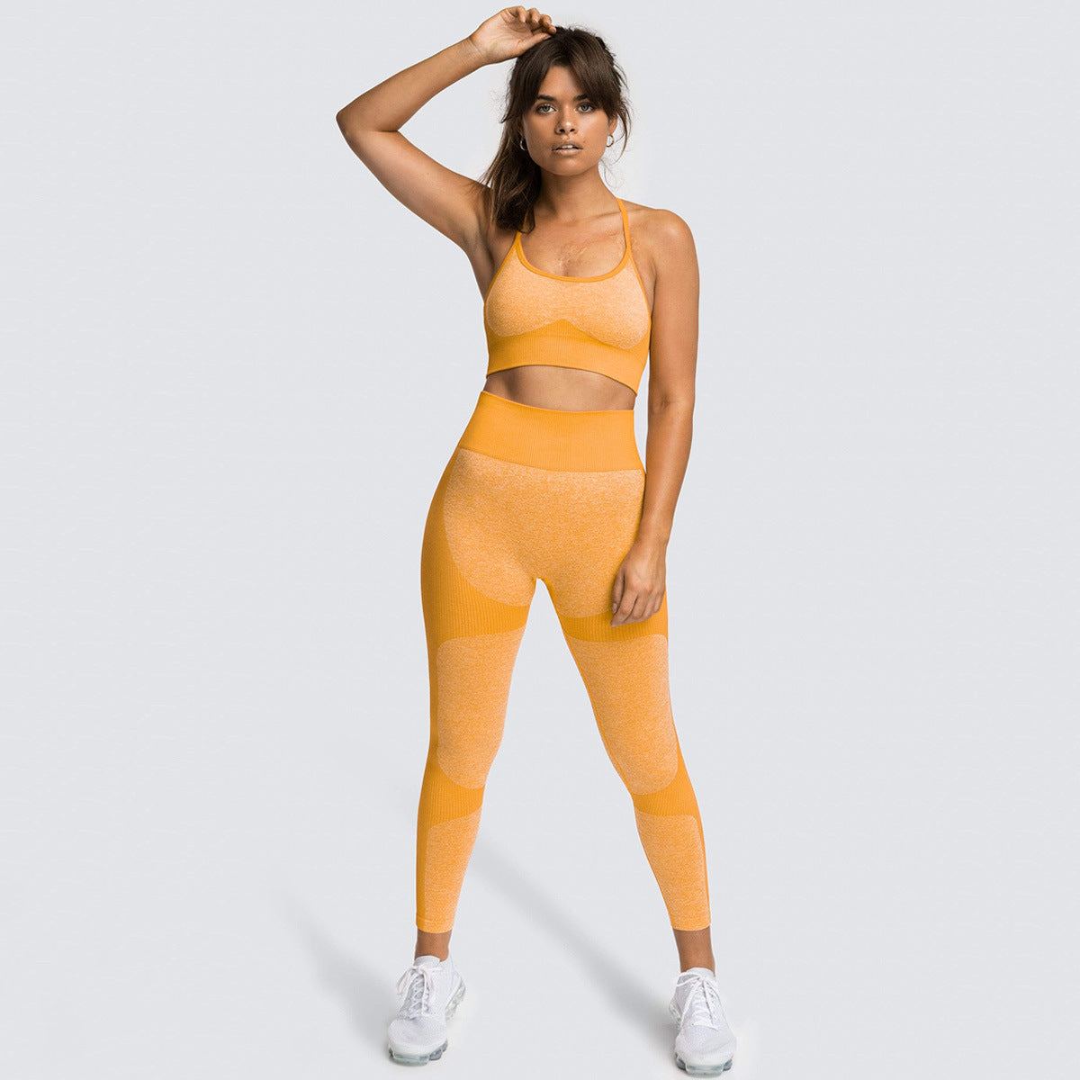 Women's Seamless Yoga Tank Top and Sports Bra Set