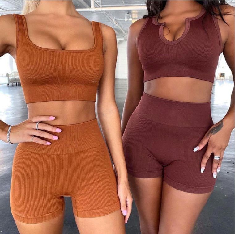 Seamless High-Stretch Sports Bra and Yoga Set