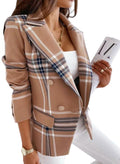 Double Breasted Plaid Blazer