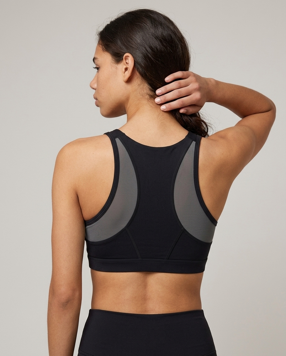 Round Neck Wide Strap Active Bra