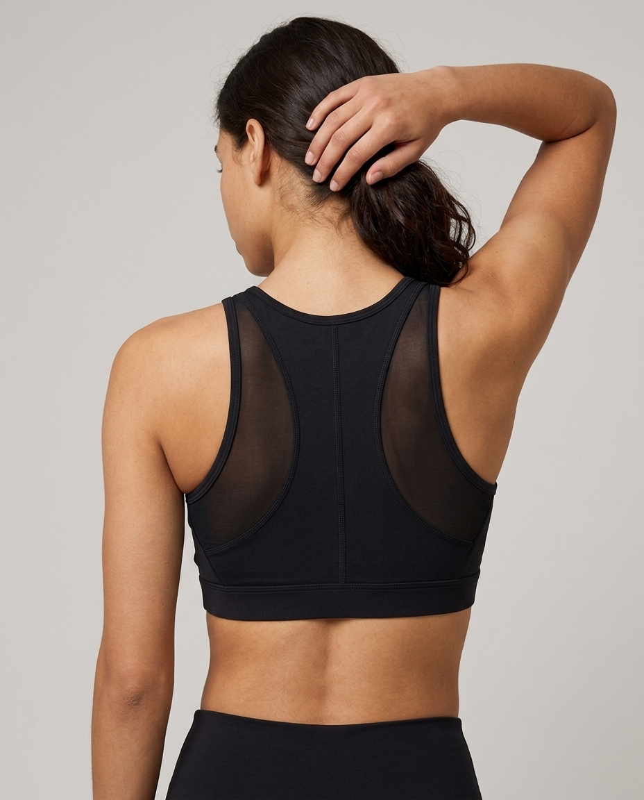 Round Neck Wide Strap Active Bra