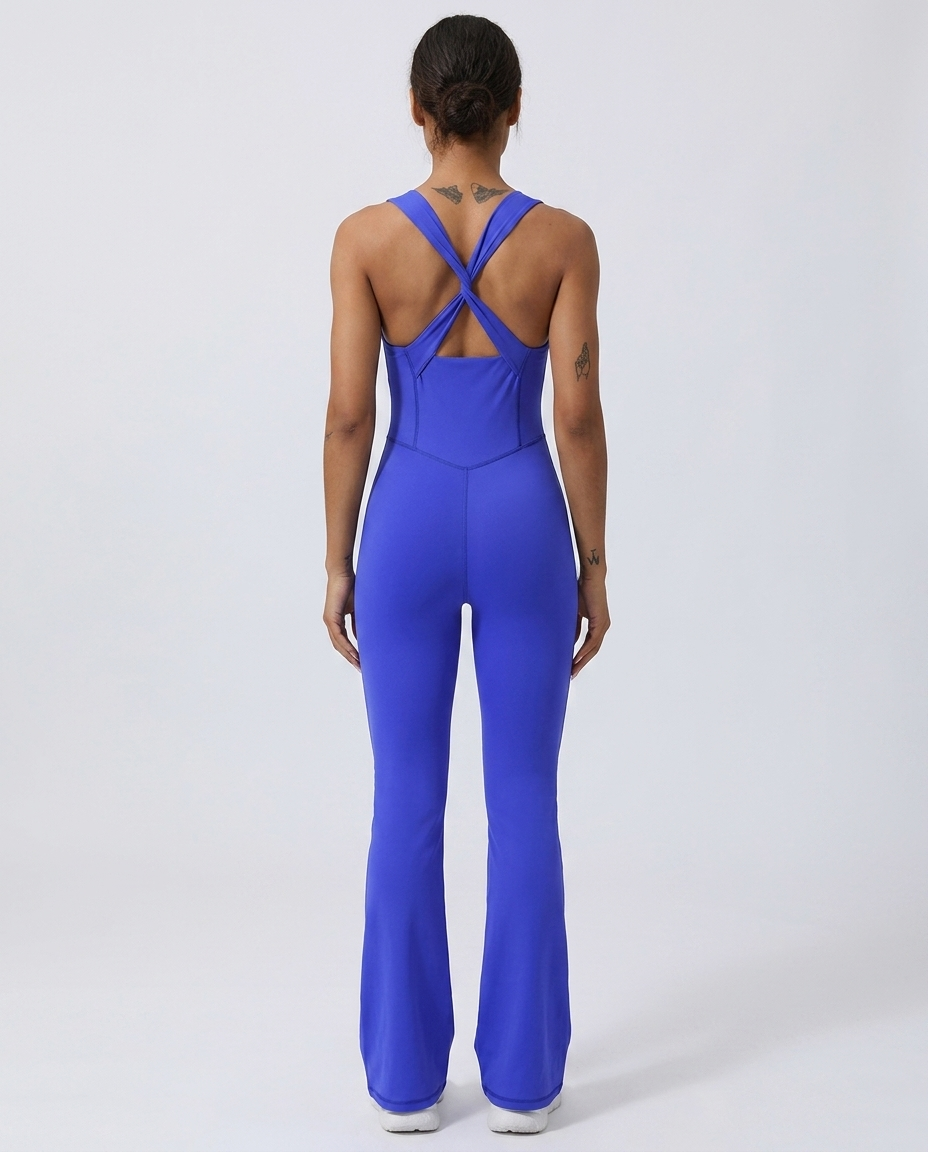 Crisscross Wide Strap Sleeveless Jumpsuit